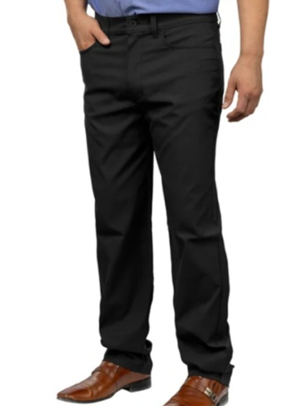 Calvin Klein Men's Infinite Flex Waist Straight Pants W34 L32 Black 5-Pocket NWT